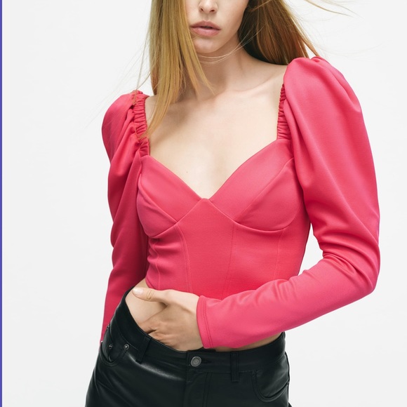 Zara Tops Zara Pink Corset Top Poshmark